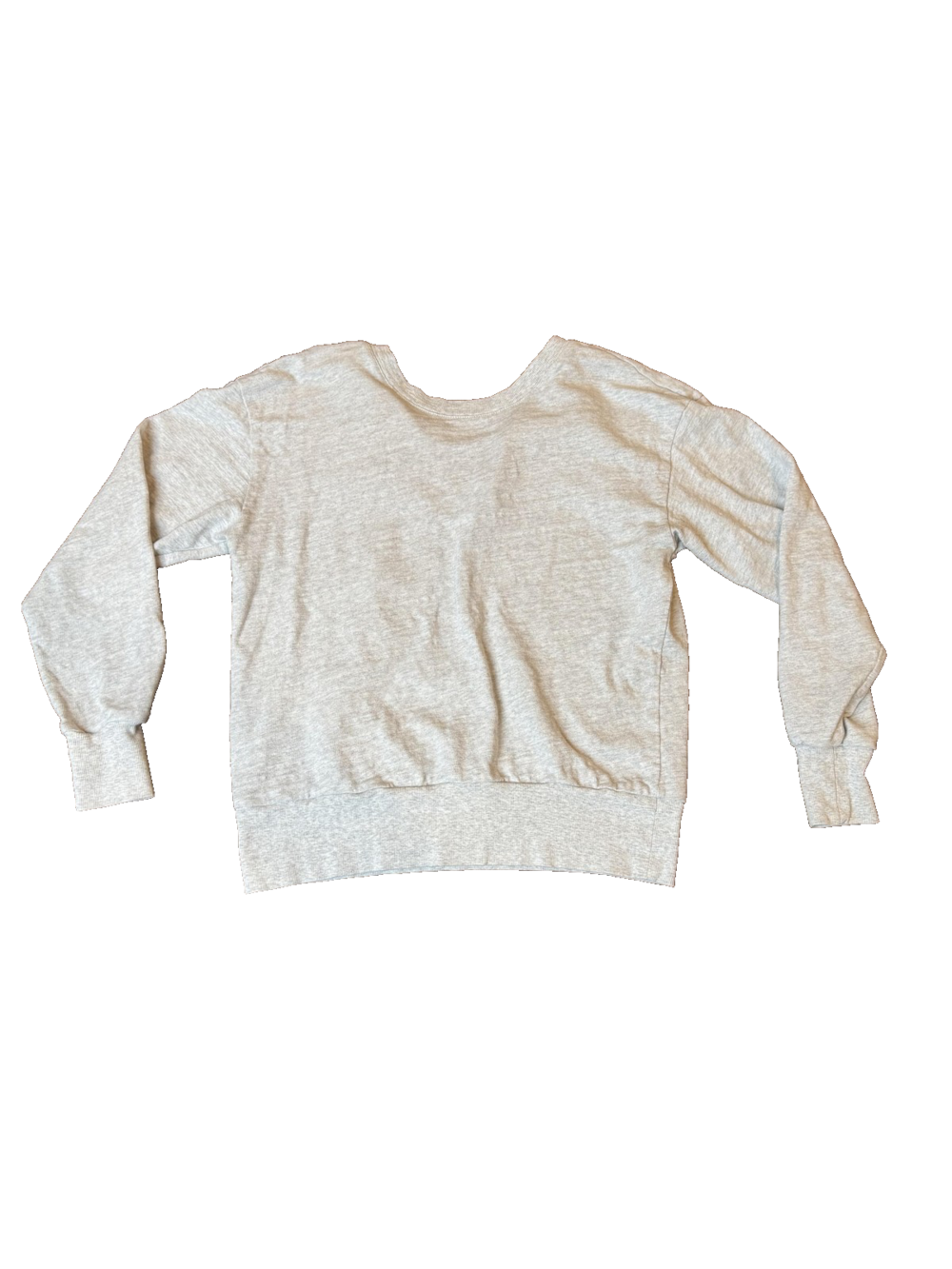 LOFT Sweatshirt Womens Small Heather Gray Tie Back Scoop Neck Pullover Ribbon